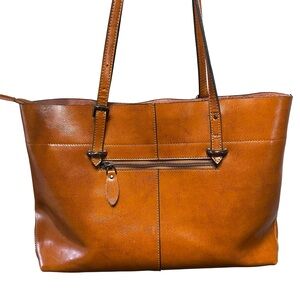 S-ZONE Brown Leather Tote Bag Shoulder Purse